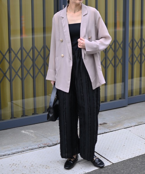 Marient（マリエント）の「メッシュダブルJK（テーラードジャケット・レディース・ブラック/ベージュ・FREE）」の9枚目の写真