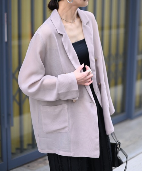 Marient（マリエント）の「メッシュダブルJK（テーラードジャケット・レディース・ブラック/ベージュ・FREE）」の5枚目の写真