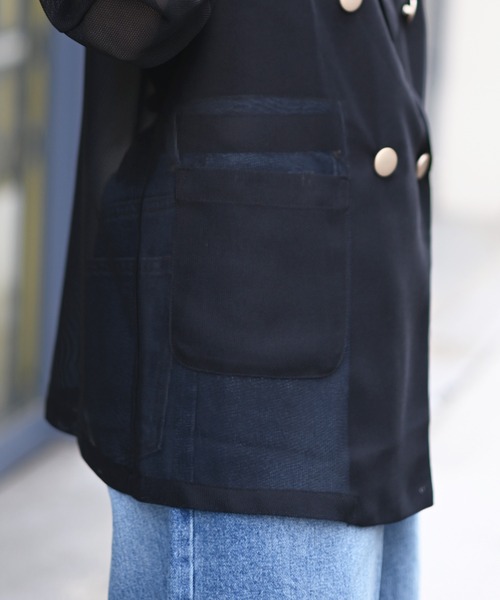 Marient（マリエント）の「メッシュダブルJK（テーラードジャケット・レディース・ブラック/ベージュ・FREE）」の20枚目の写真