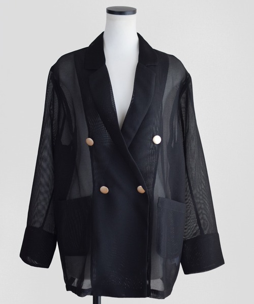 Marient（マリエント）の「メッシュダブルJK（テーラードジャケット・レディース・ブラック/ベージュ・FREE）」の17枚目の写真