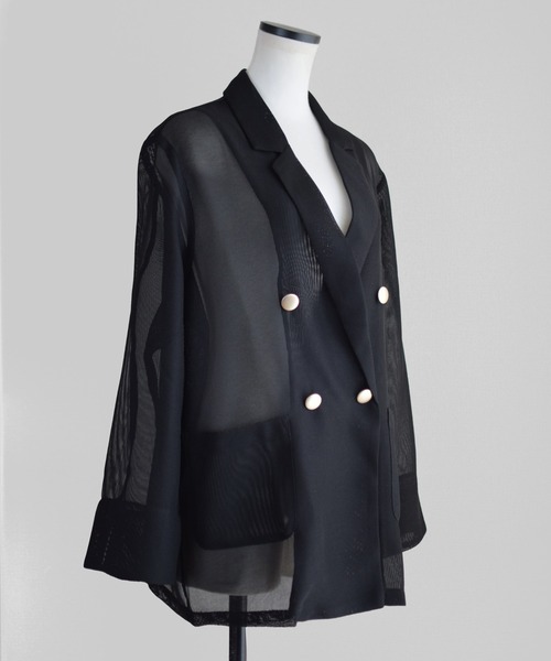 Marient（マリエント）の「メッシュダブルJK（テーラードジャケット・レディース・ブラック/ベージュ・FREE）」の16枚目の写真