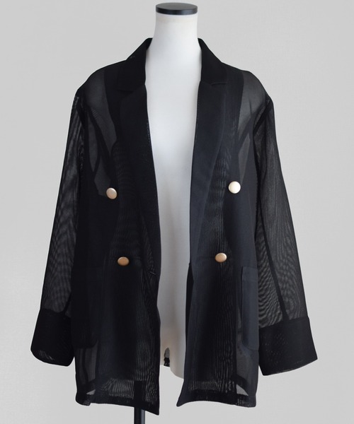 Marient（マリエント）の「メッシュダブルJK（テーラードジャケット・レディース・ブラック/ベージュ・FREE）」の14枚目の写真