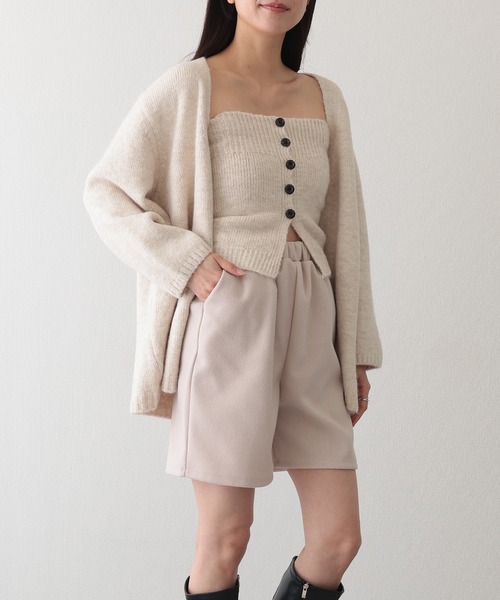 Lace Ladies(レースレディース)の「ウールライク ハイウエスト ショート パンツ(その他パンツ・レディース・ベージュ/ブラック・S/M/XL)」の4枚目の写真
