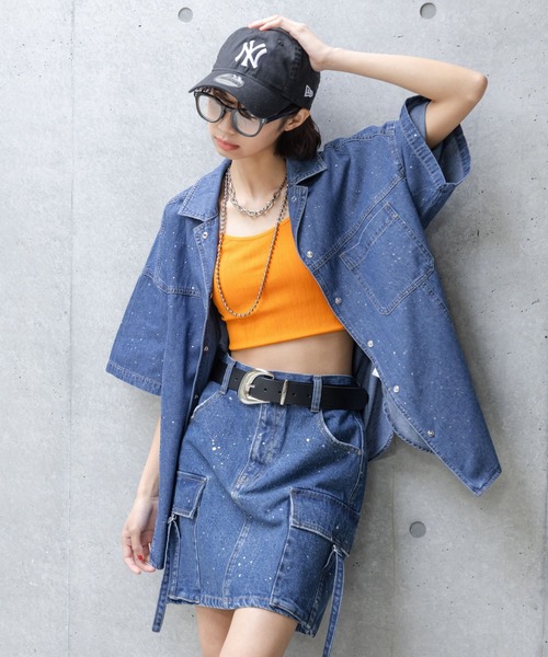 PAGEBOY（ページボーイ）の「スクエアデニムカイキンシャツ（シャツ/ブラウス・レディース・ブルー/ブラック/ホワイト・FREE）」の18枚目の写真