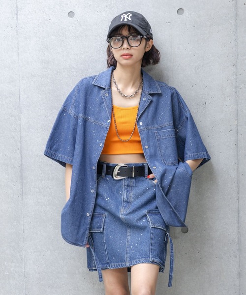 PAGEBOY（ページボーイ）の「スクエアデニムカイキンシャツ（シャツ/ブラウス・レディース・ブルー/ブラック/ホワイト・FREE）」の16枚目の写真