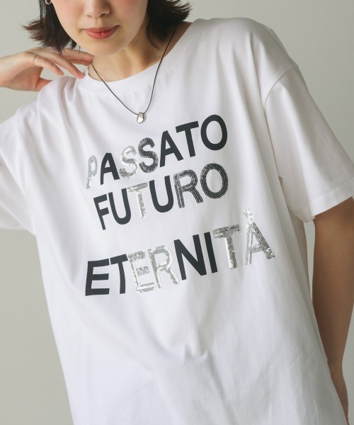 Bou Jeloud(ブージュルード)の「スパンコールロゴT(Tシャツ/カットソー・レディース・ブラック/オフホワイト・FREE)」の3枚目の写真