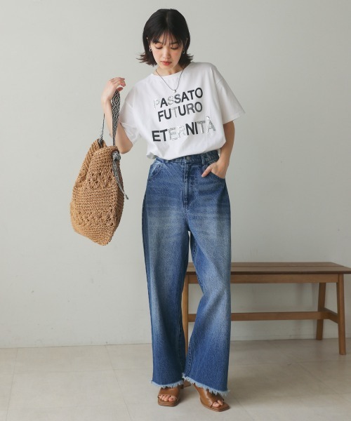 Bou Jeloud(ブージュルード)の「スパンコールロゴT(Tシャツ/カットソー・レディース・ブラック/オフホワイト・FREE)」の5枚目の写真