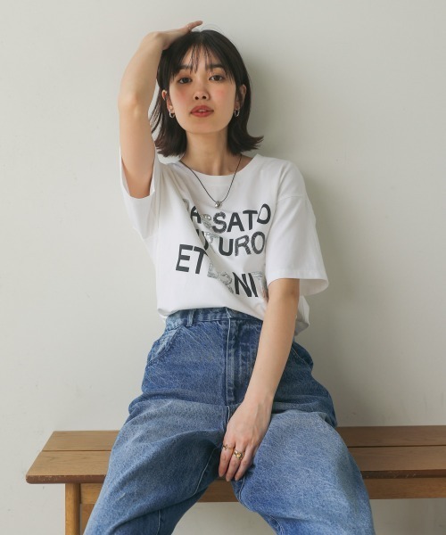 Bou Jeloud(ブージュルード)の「スパンコールロゴT(Tシャツ/カットソー・レディース・ブラック/オフホワイト・FREE)」の7枚目の写真