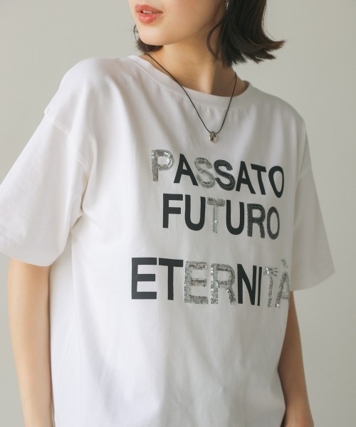 Bou Jeloud(ブージュルード)の「スパンコールロゴT(Tシャツ/カットソー・レディース・ブラック/オフホワイト・FREE)」の11枚目の写真