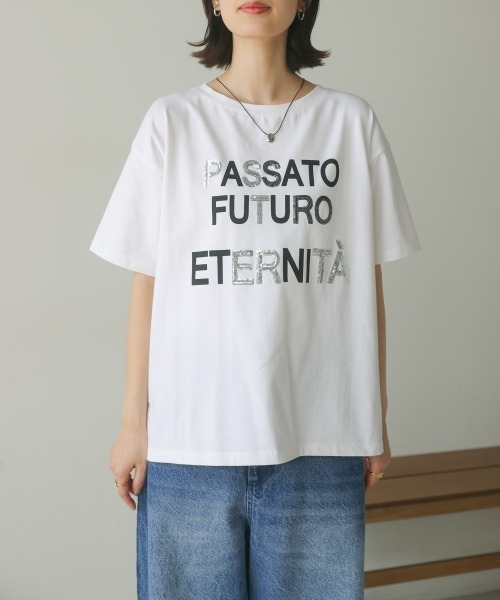 Bou Jeloud(ブージュルード)の「スパンコールロゴT(Tシャツ/カットソー・レディース・ブラック/オフホワイト・FREE)」の19枚目の写真