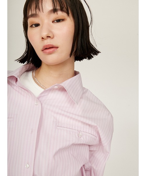 emmi(エミ)の「ストライプルーズシルエットシャツ(シャツ/ブラウス・レディース・ピンク/ライム/ブルー・FREE)」の9枚目の写真