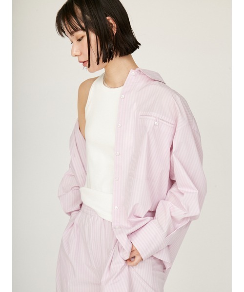 emmi(エミ)の「ストライプルーズシルエットシャツ(シャツ/ブラウス・レディース・ピンク/ライム/ブルー・FREE)」の13枚目の写真