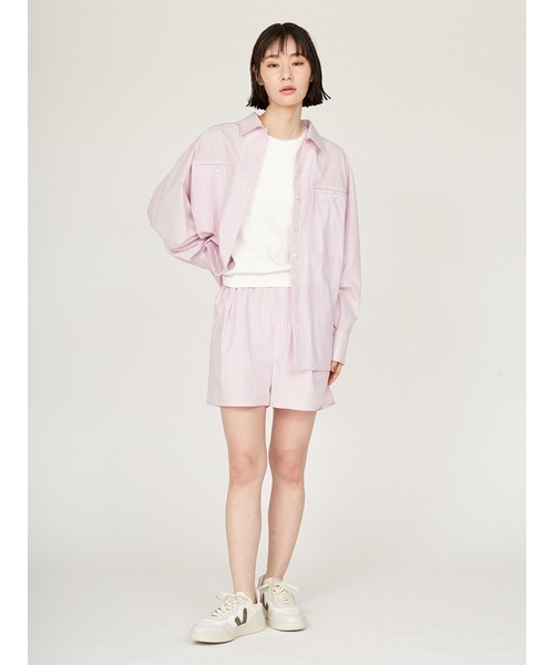 emmi(エミ)の「ストライプルーズシルエットシャツ(シャツ/ブラウス・レディース・ピンク/ライム/ブルー・FREE)」の16枚目の写真