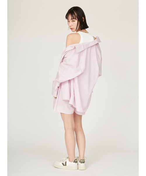 emmi(エミ)の「ストライプルーズシルエットシャツ(シャツ/ブラウス・レディース・ピンク/ライム/ブルー・FREE)」の20枚目の写真