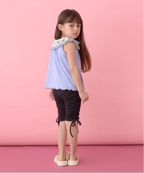 Lycee mine(リセマイン)の「【ソフトコットン】チェリーレース衿トップス(タンクトップ・キッズ・ライトオレンジ系/ベビーピンク/オフホワイト/ライトグリーン/ブルー系その他2・110cm/130cm/100cm/120cm/140cm/150cm)」の7枚目の写真