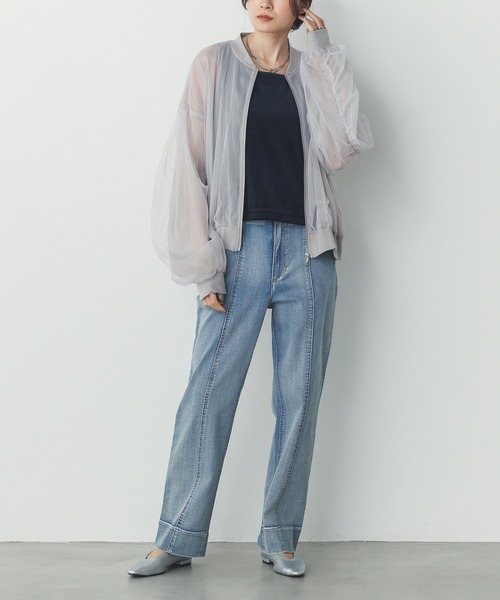 セール】チュールシアー チェックブルゾン（ブルゾン）｜hunch