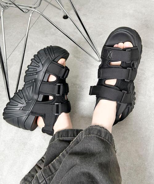 WEGO（ウィゴー）の「WEGO/厚底ベルトスポーツサンダル（サンダル・レディース・オフホワイト/ブラック・LARGE/MEDIUM）」の18枚目の写真