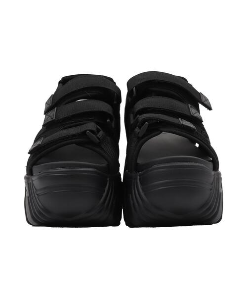 WEGO（ウィゴー）の「WEGO/厚底ベルトスポーツサンダル（サンダル・レディース・オフホワイト/ブラック・LARGE/MEDIUM）」の3枚目の写真