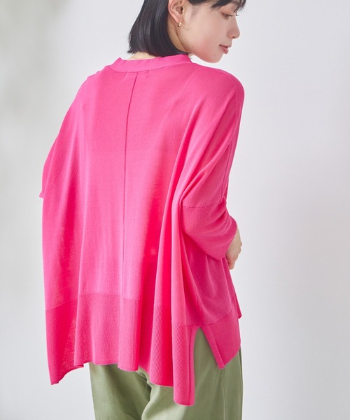 KATHARINE ROSS（キャサリンロス）の「【KATHARINE ROSS】[UV/接触冷感]サラサラBOXシルエットカーディガン（カーディガン/ボレロ・レディース・オレンジ/グリーン/ブルー/ピンク/ブルー系その他/イエロー/レッド・MEDIUM）」の5枚目の写真