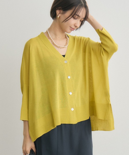 KATHARINE ROSS（キャサリンロス）の「【KATHARINE ROSS】[UV/接触冷感]サラサラBOXシルエットカーディガン（カーディガン/ボレロ・レディース・オレンジ/グリーン/ブルー/ピンク/ブルー系その他/イエロー/レッド・MEDIUM）」の4枚目の写真