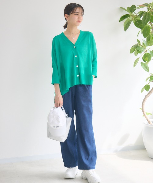カーディガン 「KATHARINE ROSS」「UV/接触冷感」サラサラBOXシルエットカーディガン レディース KATHARINE ROSS】[UV/接触冷感]サラサラBOXシルエット