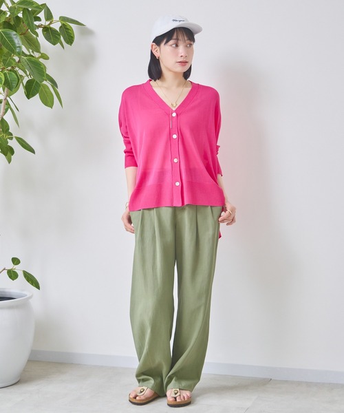 KATHARINE ROSS（キャサリンロス）の「【KATHARINE ROSS】[UV/接触冷感]サラサラBOXシルエットカーディガン（カーディガン/ボレロ・レディース・オレンジ/グリーン/ブルー/ピンク/ブルー系その他/イエロー/レッド・MEDIUM）」の8枚目の写真