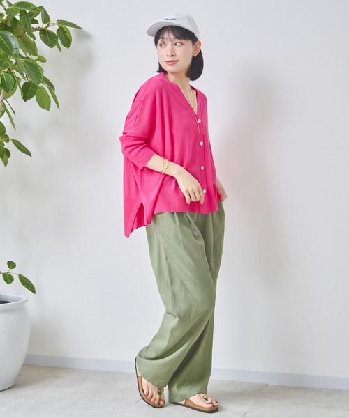 KATHARINE ROSS（キャサリンロス）の「【KATHARINE ROSS】[UV/接触冷感]サラサラBOXシルエットカーディガン（カーディガン/ボレロ・レディース・オレンジ/グリーン/ブルー/ピンク/ブルー系その他/イエロー/レッド・MEDIUM）」の10枚目の写真