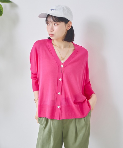 KATHARINE ROSS（キャサリンロス）の「【KATHARINE ROSS】[UV/接触冷感]サラサラBOXシルエットカーディガン（カーディガン/ボレロ・レディース・オレンジ/グリーン/ブルー/ピンク/ブルー系その他/イエロー/レッド・MEDIUM）」の14枚目の写真