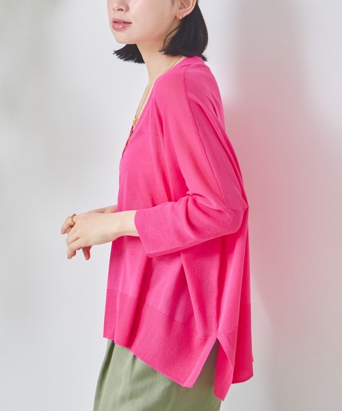 KATHARINE ROSS（キャサリンロス）の「【KATHARINE ROSS】[UV/接触冷感]サラサラBOXシルエットカーディガン（カーディガン/ボレロ・レディース・オレンジ/グリーン/ブルー/ピンク/ブルー系その他/イエロー/レッド・MEDIUM）」の15枚目の写真