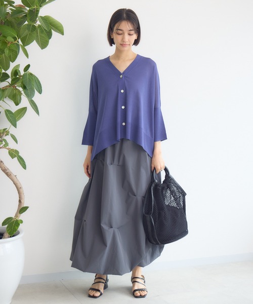カーディガン 「KATHARINE ROSS」「UV/接触冷感」サラサラBOXシルエットカーディガン レディース KATHARINE ROSS】[UV/接触冷感]サラサラBOXシルエット