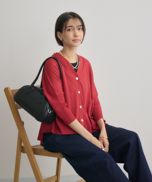 KATHARINE ROSS（キャサリンロス）の「【KATHARINE ROSS】[UV/接触冷感]サラサラBOXシルエットカーディガン（カーディガン/ボレロ・レディース・オレンジ/グリーン/ブルー/ピンク/ブルー系その他/イエロー/レッド・MEDIUM）」の17枚目の写真