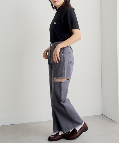 PENNEYS(ぺニーズ)の「1枚で可愛い!夏に重宝するトップス【Penneys THE FOX】別注 kitsuneワッペンポロシャツ フォックスPOLOシャツ(ポロシャツ・レディース・ブラック/ネイビー/ホワイト・XL/L/M/S)」の11枚目の写真
