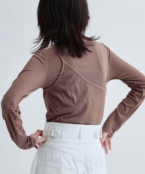 GALLEST(ギャレスト)の「イレギュラーカットソー(Tシャツ/カットソー・レディース・ホワイト/ブラウン系/ブラック・38)」の11枚目の写真