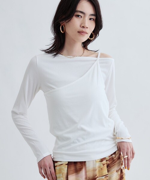 GALLEST(ギャレスト)の「イレギュラーカットソー(Tシャツ/カットソー・レディース・ホワイト/ブラウン系/ブラック・38)」の15枚目の写真