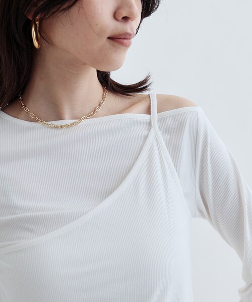 GALLEST(ギャレスト)の「イレギュラーカットソー(Tシャツ/カットソー・レディース・ホワイト/ブラウン系/ブラック・38)」の17枚目の写真