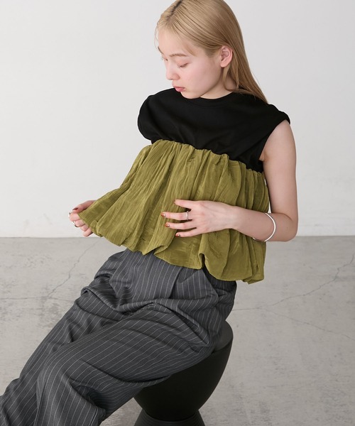 forksy.(フォルクシー)の「【forksy.】バルーンビスチェ ドッキング タンクトップ(タンクトップ・レディース・ホワイト系/ブラック系/グレー系/ホワイト系1・FREE)」の20枚目の写真