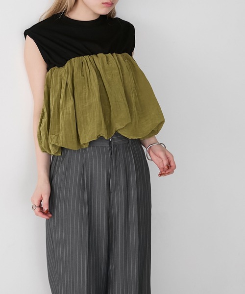 forksy.(フォルクシー)の「【forksy.】バルーンビスチェ ドッキング タンクトップ(タンクトップ・レディース・ホワイト系/ブラック系/グレー系/ホワイト系1・FREE)」の22枚目の写真