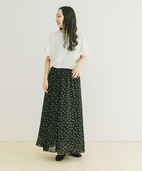 ITEMS URBANRESEARCH（アイテムズ アーバンリサーチ）の「ソデフリルカットソー（Tシャツ/カットソー・レディース・ブルー/チャコールグレー/ホワイト・FREE）」の10枚目の写真