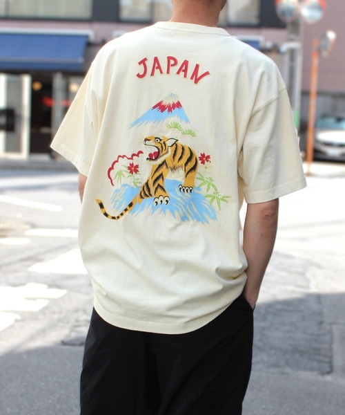 セール】HOUSTON / PIGMENT CRACKD PT SOUVENIR TEE（TIGER