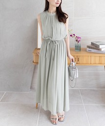 CLEAR BASIC | 【低身長サイズ有】ウエスト切替ノースリーブワンピース[スタイルアップ レイヤード 大人]≪SS新作≫(ワンピース)