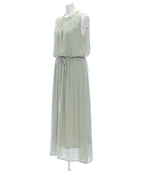 CLEAR BASIC（クリアベーシック）の「【低身長サイズ有】ウエスト切替ノースリーブワンピース[スタイルアップ レイヤード 大人]≪SS新作≫（ワンピース・レディース・ミント/オフホワイト/ブラック・F/XS）」の8枚目の写真