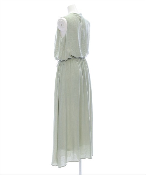 CLEAR BASIC（クリアベーシック）の「【低身長サイズ有】ウエスト切替ノースリーブワンピース[スタイルアップ レイヤード 大人]≪SS新作≫（ワンピース・レディース・ミント/オフホワイト/ブラック・F/XS）」の10枚目の写真