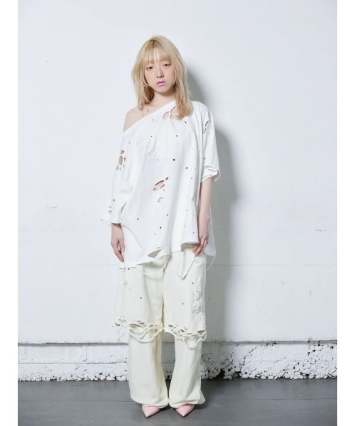 neith.（ネイス）の「neith./ネイス/Rose Crush Sweat Pants（スウェットパンツ・レディース・ピンク/ホワイト・FREE）」の4枚目の写真