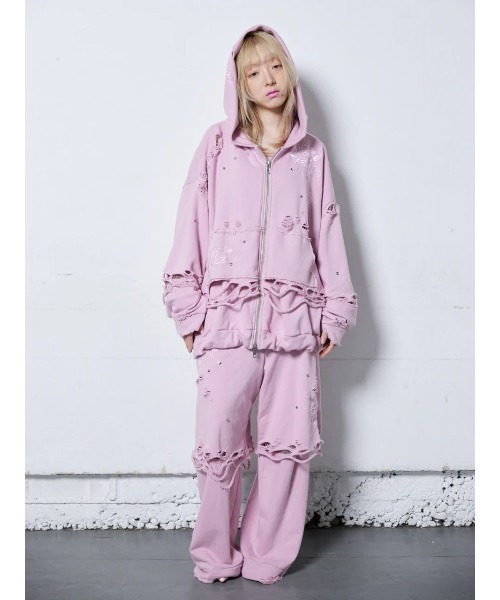 neith.（ネイス）の「neith./ネイス/Rose Crush Sweat Pants（スウェットパンツ・レディース・ピンク/ホワイト・FREE）」の10枚目の写真