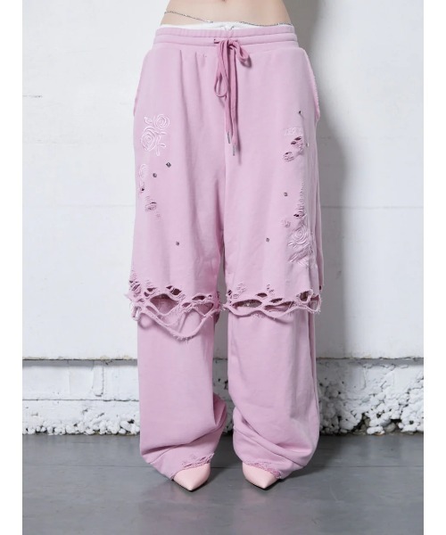 neith.（ネイス）の「neith./ネイス/Rose Crush Sweat Pants（スウェットパンツ・レディース・ピンク/ホワイト・FREE）」の12枚目の写真