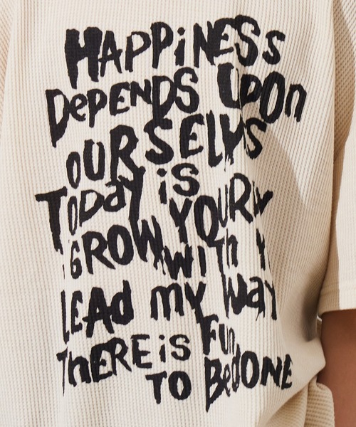 PAIRMANON STREET(ペアマノンストリート)の「【PAIRMANON STREET】ワッフル プリント オーバーサイズ Tシャツ(Tシャツ/カットソー・キッズ・グレー/ブルー/アイボリー・100/150/90/130/110/120/160/140)」の6枚目の写真