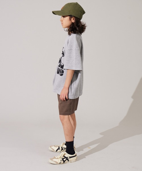 PAIRMANON STREET(ペアマノンストリート)の「【PAIRMANON STREET】ワッフル プリント オーバーサイズ Tシャツ(Tシャツ/カットソー・キッズ・グレー/ブルー/アイボリー・100/150/90/130/110/120/160/140)」の12枚目の写真