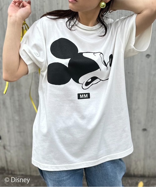 M*O様 Disney ミッキーマウス プリント Tシャツ SUPER サイズ セール】【Disney(ディズニー)】別注/ミッキーマウス / MMロゴプリント