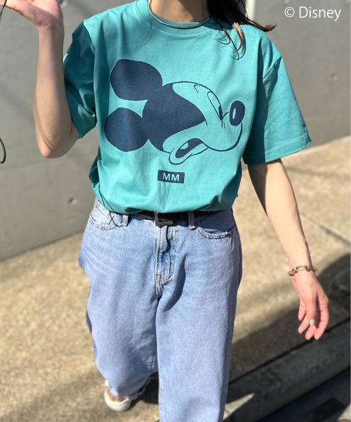 Disney(ディズニー)の「【Disney(ディズニー)】別注/ミッキーマウス / MMロゴプリント半袖Tシャツ(Tシャツ/カットソー・レディース・ベージュ/オートミール/ホワイト/グリーン・MEDIUM/LARGE)」の11枚目の写真