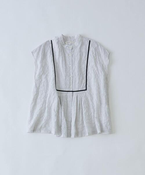 conges payes ADIEU TRISTESSE（コンジェ ペイエ アデュートリステス）の「【1月お気に入り登録ブランド内4位】コードトリミングブラウス（シャツ/ブラウス・レディース・ホワイト系その他/ブルー系その他/グレー系その他・38）」の2枚目の写真